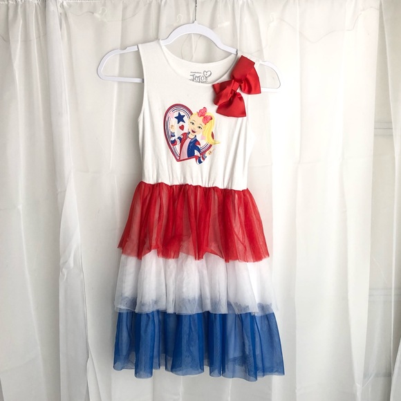 Girls' JoJo Siwa Americana Tutu Dress - Red/White/Blue XL 2022 - Picture 4 of 11
